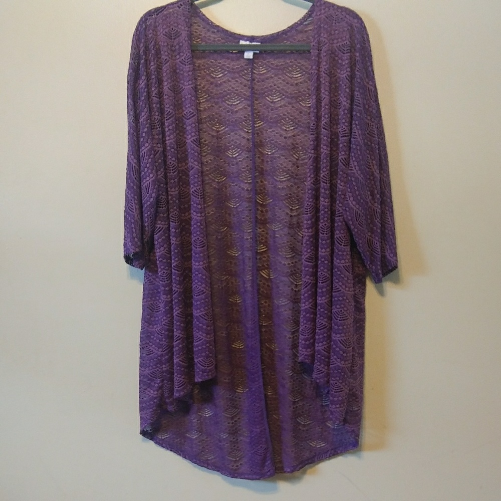 Lacy Purple LulaRoe Lindsay Kimono